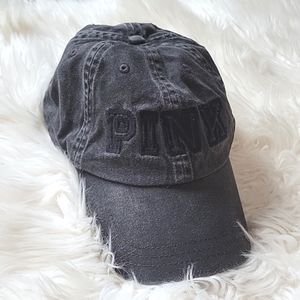 Pink Victoria's Secret gray distressed baseball Cap